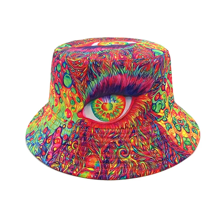 Laat je zien met onze Buckethat Oog Kleurrijk. Een echte eyecatcher die elk festival of feestje net wat specialer maakt.