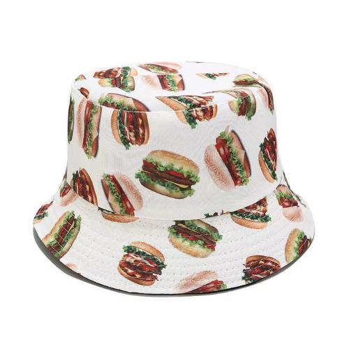 Zin in fun? Onze Buckethat Hamburger is jouw festivalvriend! Een knipoog naar fastfood met een knallende dosis 