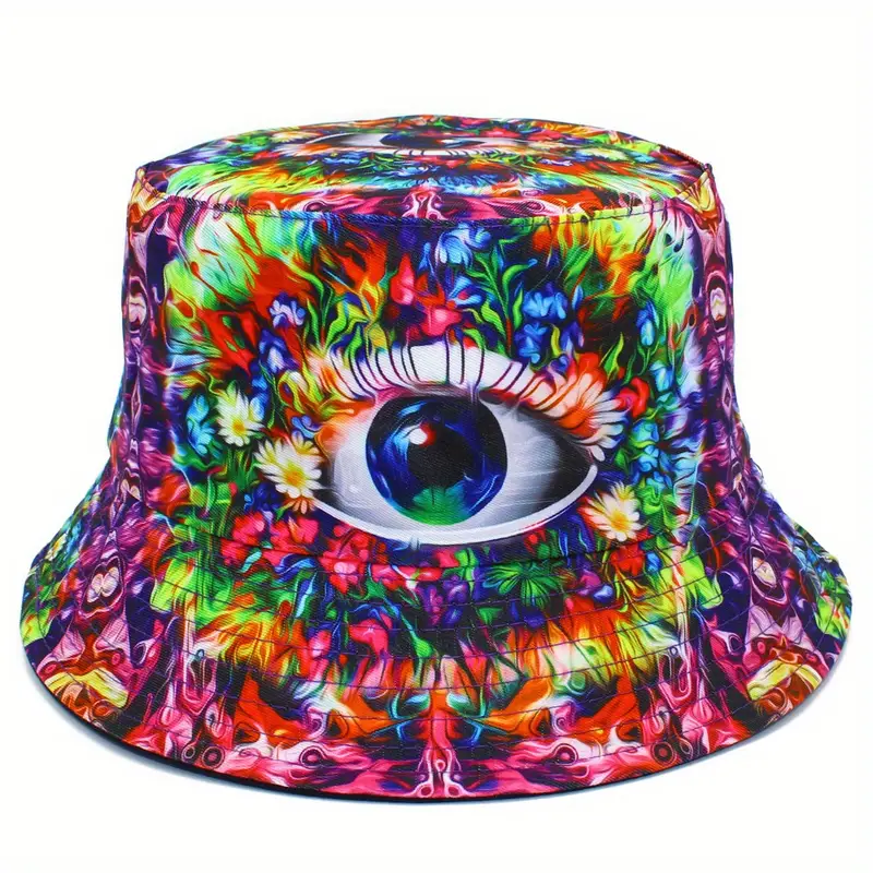 Laat je stijl bloeien met onze Buckethat Oog Bloemen. Perfect voor zomerse dagen, festivals en outfits vol kleur en flair.