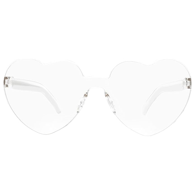 Maak je look compleet met onze hartjesbril in Doorzichtig! Lichtgewicht, vrolijk en perfect voor festivals, feesten en meer. Snel in huis via RaveReady.nl!